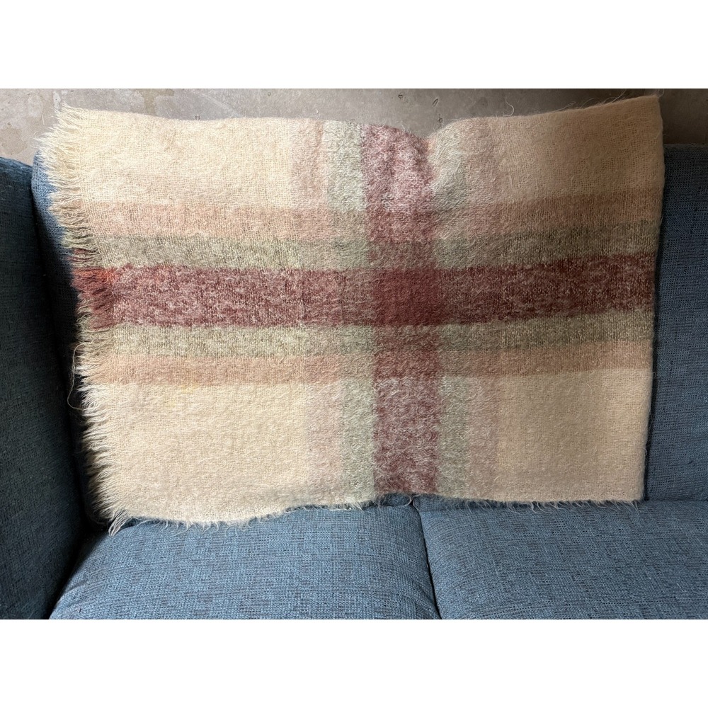 VTG "GLEN TARFF" blanket / throw 66"‎ by 50" GLEN CREE LTD SCOTLAND 70% MOHAIR